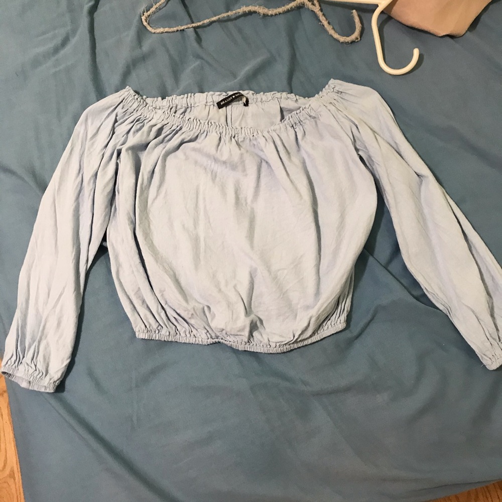 brandy melville light blue maura top